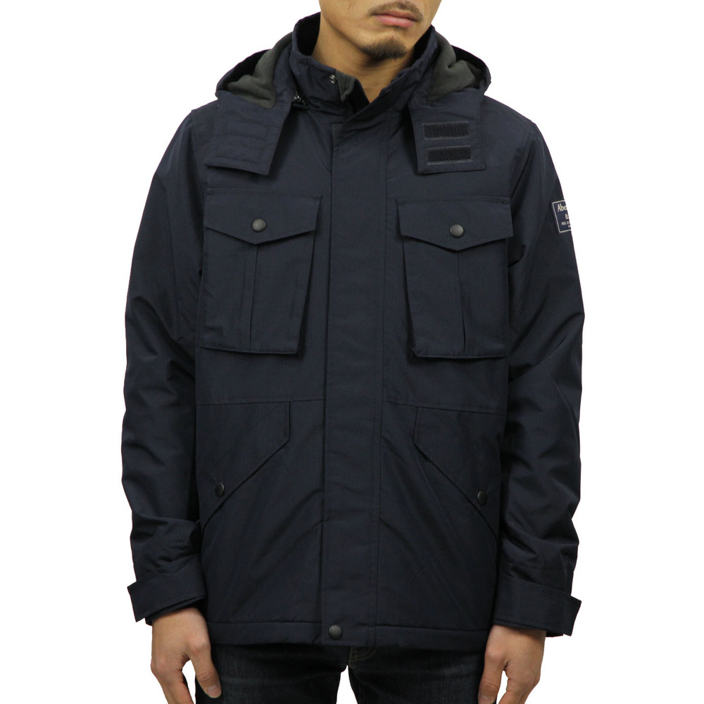 Abercrombie & Fitch Windbreaker Technical Jacket Black Men Small Full Zip Hooded